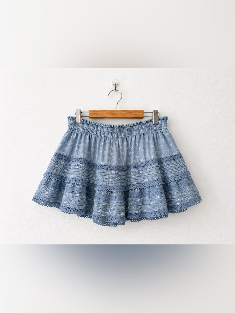 Aerie Blue Floral Ruffle Skort Shorts XL | Boho Cottagecore